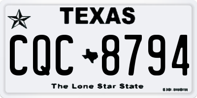 TX license plate CQC8794