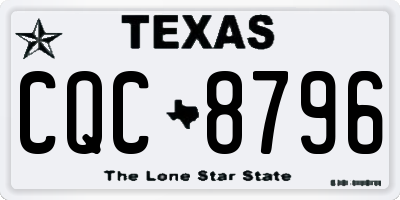 TX license plate CQC8796