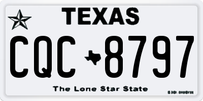 TX license plate CQC8797