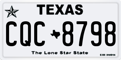 TX license plate CQC8798