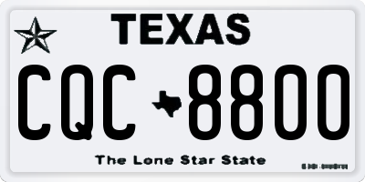 TX license plate CQC8800