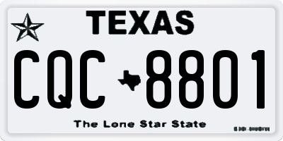 TX license plate CQC8801