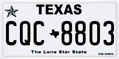 TX license plate CQC8803