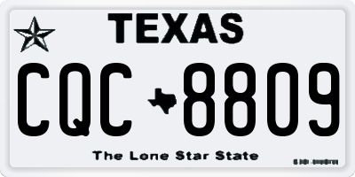 TX license plate CQC8809