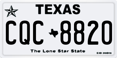 TX license plate CQC8820