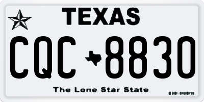 TX license plate CQC8830
