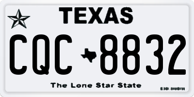 TX license plate CQC8832