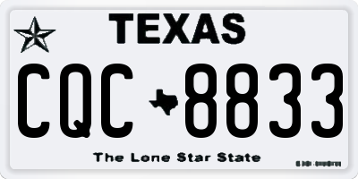 TX license plate CQC8833