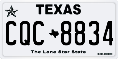 TX license plate CQC8834