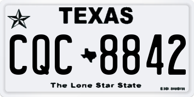 TX license plate CQC8842
