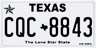 TX license plate CQC8843