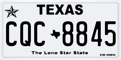 TX license plate CQC8845
