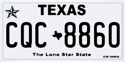 TX license plate CQC8860