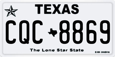 TX license plate CQC8869