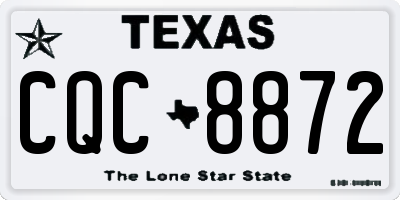 TX license plate CQC8872