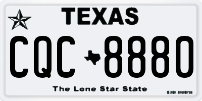 TX license plate CQC8880