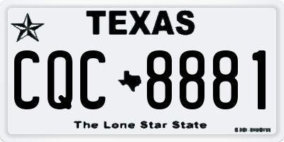 TX license plate CQC8881
