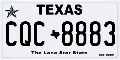 TX license plate CQC8883