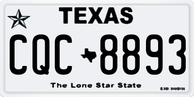 TX license plate CQC8893