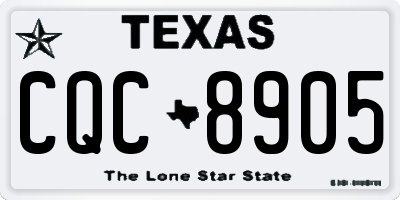 TX license plate CQC8905