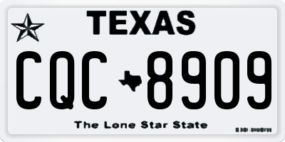 TX license plate CQC8909