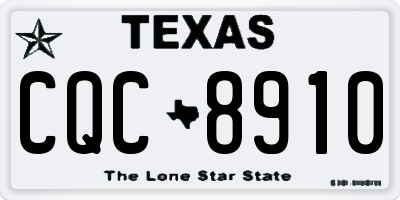 TX license plate CQC8910