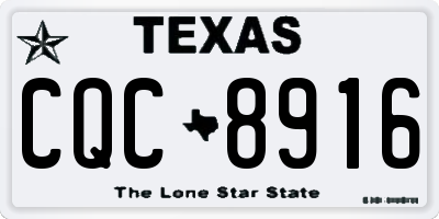 TX license plate CQC8916