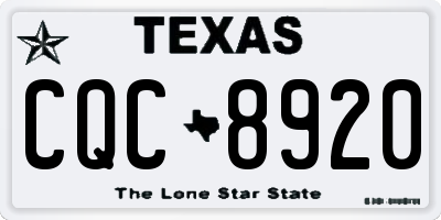 TX license plate CQC8920