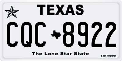TX license plate CQC8922