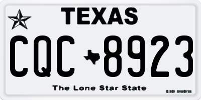 TX license plate CQC8923