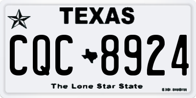 TX license plate CQC8924