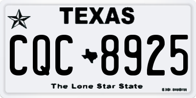 TX license plate CQC8925