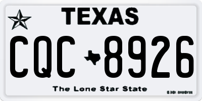 TX license plate CQC8926