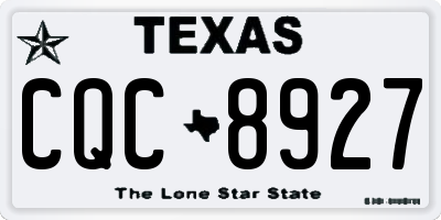 TX license plate CQC8927