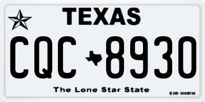TX license plate CQC8930