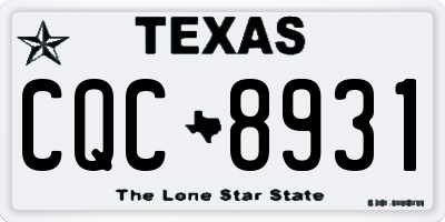 TX license plate CQC8931