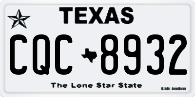 TX license plate CQC8932