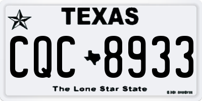 TX license plate CQC8933