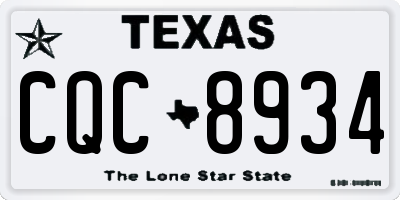 TX license plate CQC8934