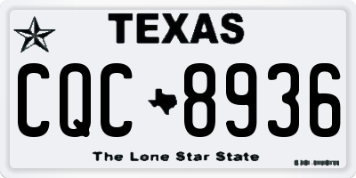TX license plate CQC8936