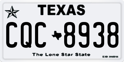 TX license plate CQC8938