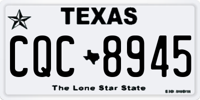 TX license plate CQC8945