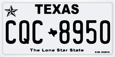 TX license plate CQC8950