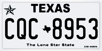 TX license plate CQC8953