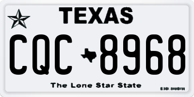 TX license plate CQC8968