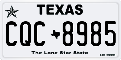 TX license plate CQC8985