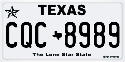 TX license plate CQC8989