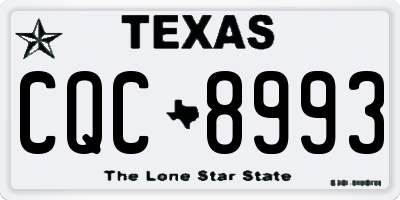 TX license plate CQC8993