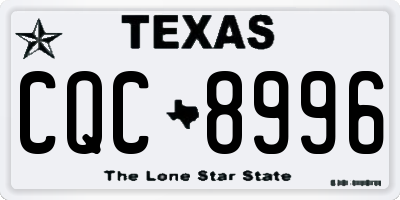 TX license plate CQC8996