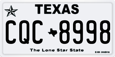 TX license plate CQC8998